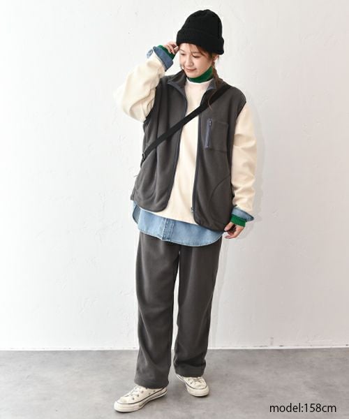 Our.｜カットリブ素材　モックネックプルオーバー [[C-9044]][C]