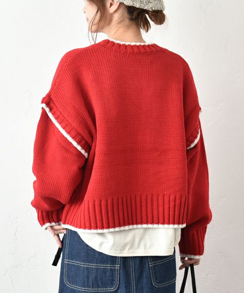 IN THE MARKET｜配色ニットプルオーバー [[HU-825352]][C]