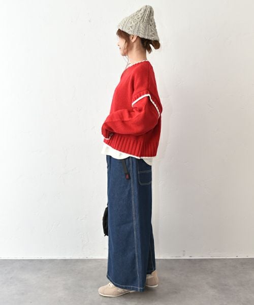 IN THE MARKET｜配色ニットプルオーバー [[HU-825352]][C]