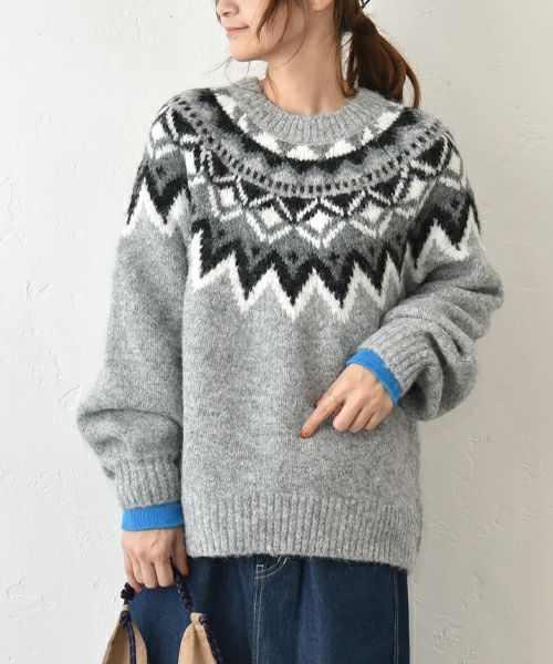 IN THE MARKET｜杢ストレッチノルディックプルオーバー [[HUG-5631A106]][C]