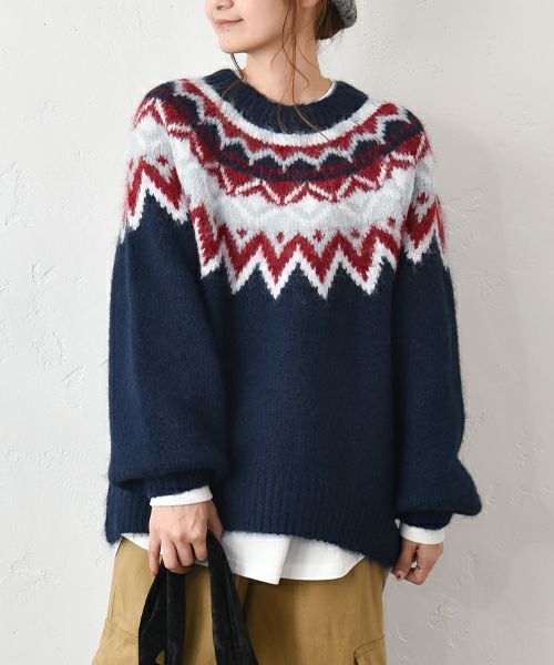 IN THE MARKET｜杢ストレッチノルディックプルオーバー [[HUG-5631A106]][C]
