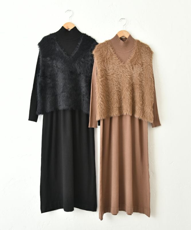 HUMS｜シャギーニットセットワンピース [[RNK-251201]][C]