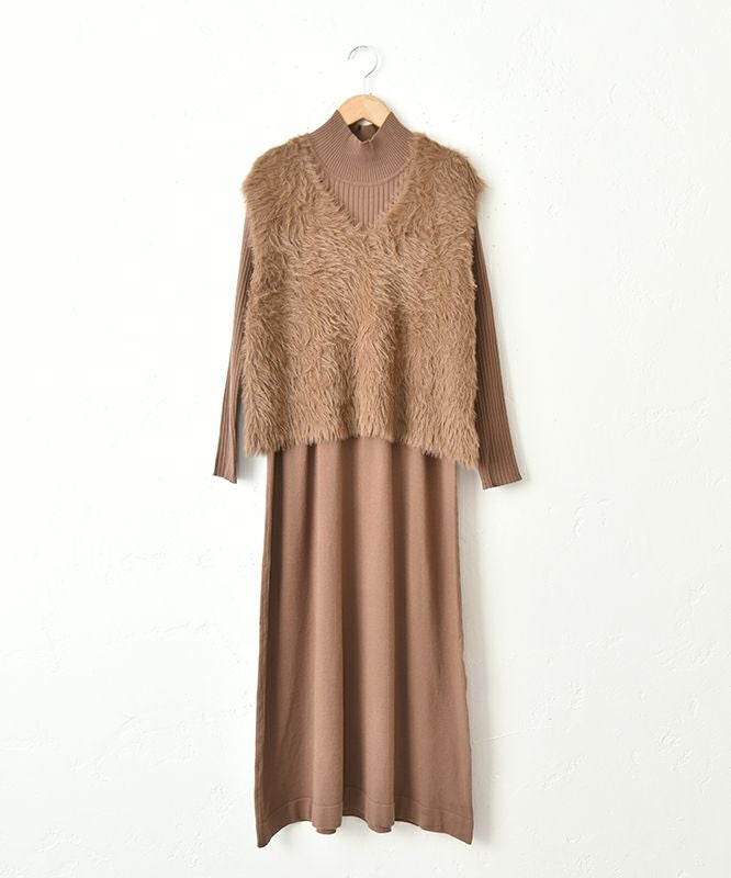 HUMS｜シャギーニットセットワンピース [[RNK-251201]][C]