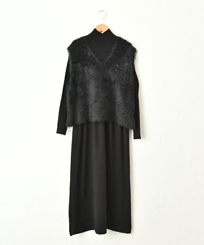 HUMS｜シャギーニットセットワンピース [[RNK-251201]][C]