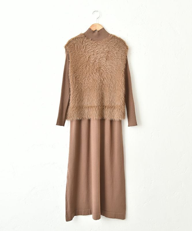 HUMS｜シャギーニットセットワンピース [[RNK-251201]][C]