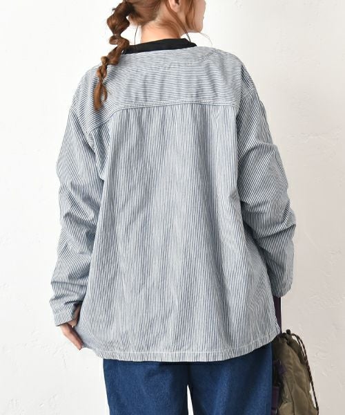 GO TO HOLLYWOOD｜ストライプシャンブレー パジャマシャツ [[32580102]][C]