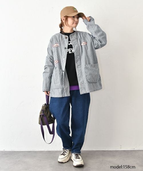 GO TO HOLLYWOOD｜ストライプシャンブレー パジャマシャツ [[32580102]][C]