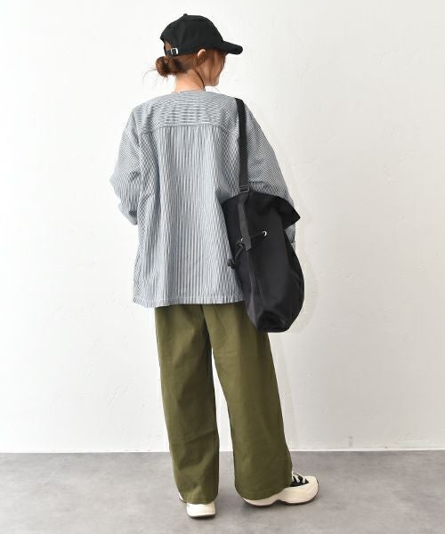 GO TO HOLLYWOOD｜ストライプシャンブレー パジャマシャツ [[32580102]][C]