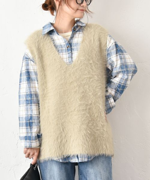 HUMS｜シャギーニットベスト [[RNK-251202]][C]