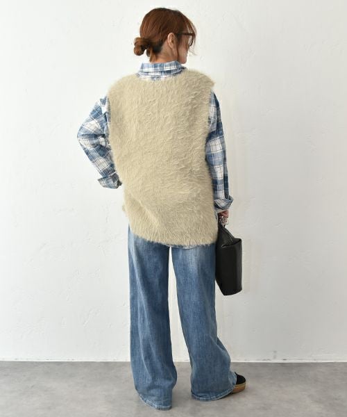 HUMS｜シャギーニットベスト [[RNK-251202]][C]