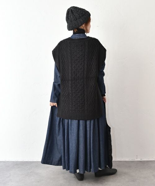 hagumu｜ケーブル編みベスト [[52015352]][C]