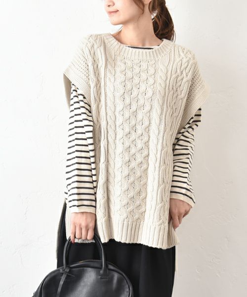 hagumu｜ケーブル編みベスト [[52015352]][C]