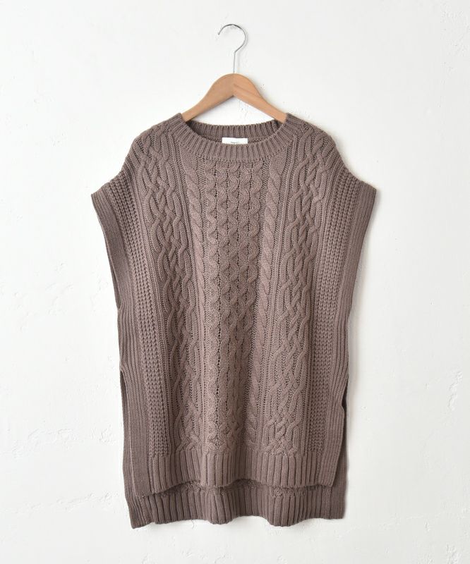  hagumu｜ケーブル編みベスト [[52015352]][C]