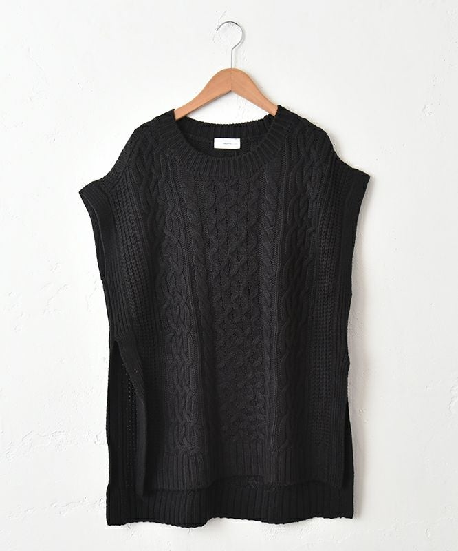  hagumu｜ケーブル編みベスト [[52015352]][C]