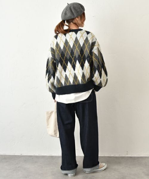 hagumu｜アーガイル柄ニット [[MT-0479]][C]