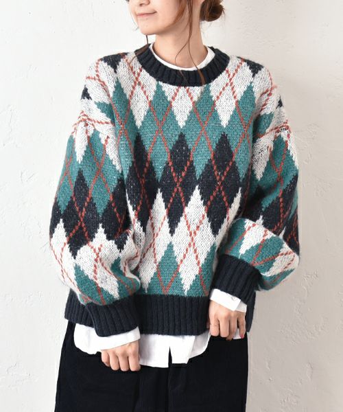 hagumu｜アーガイル柄ニット [[MT-0479]][C]