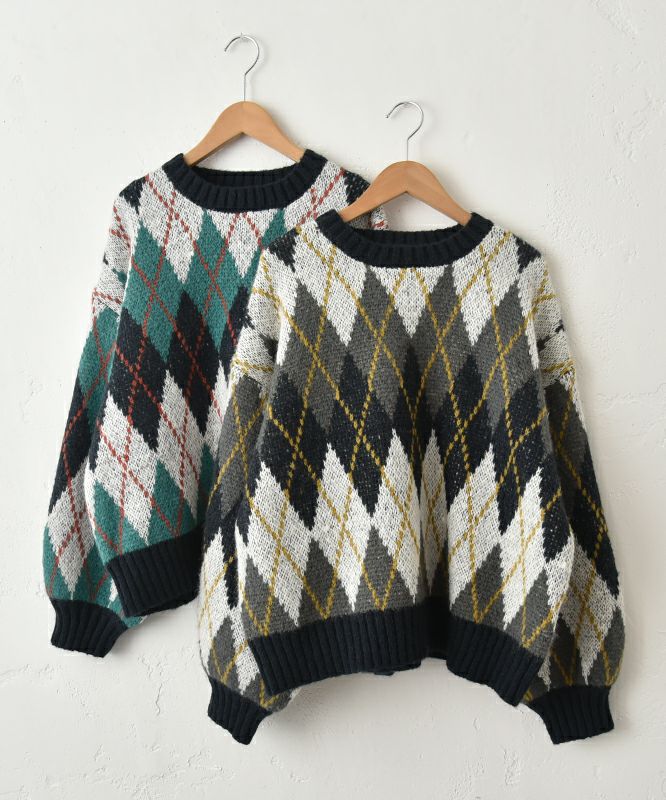 hagumu｜アーガイル柄ニット [[MT-0479]][C]