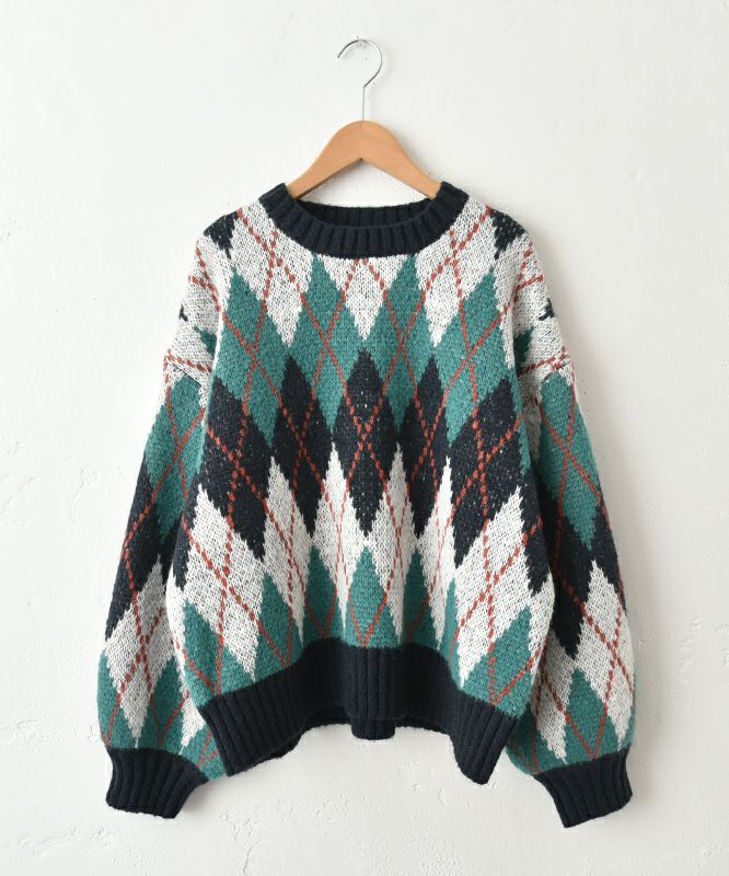 hagumu｜アーガイル柄ニット [[MT-0479]][C]