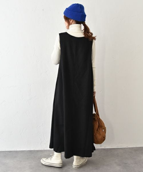 Our.｜起毛ツイルAラインサイドタックVネックワンピース [[3295H331]][C]