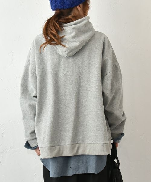 Our.｜裏起毛スウェット　配色ストリングパーカー [[C-9046]][C]