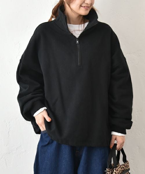 IN THE MARKET｜ハーフジップ裏起毛スウェット （裾ドローコード付き）[[C-2440]][C]