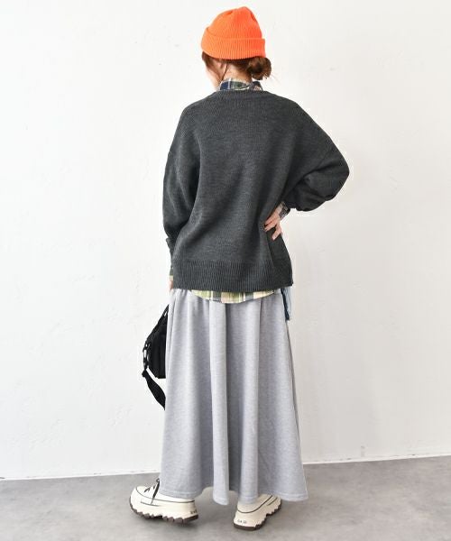 CUBE SUGAR｜デニム×裏毛 切替ギャザースカート [[75091218]][C]