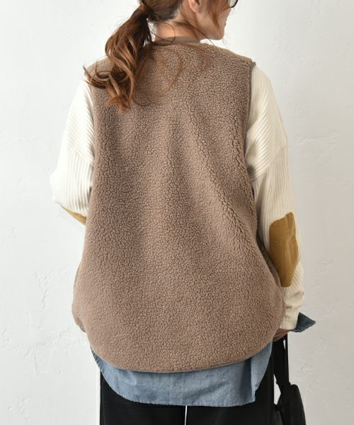Our.｜ボア×ナイロン　リバーシブルベスト [[C-9049]][C]