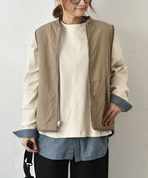 Our.｜ボア×ナイロン　リバーシブルベスト [[C-9049]][C]