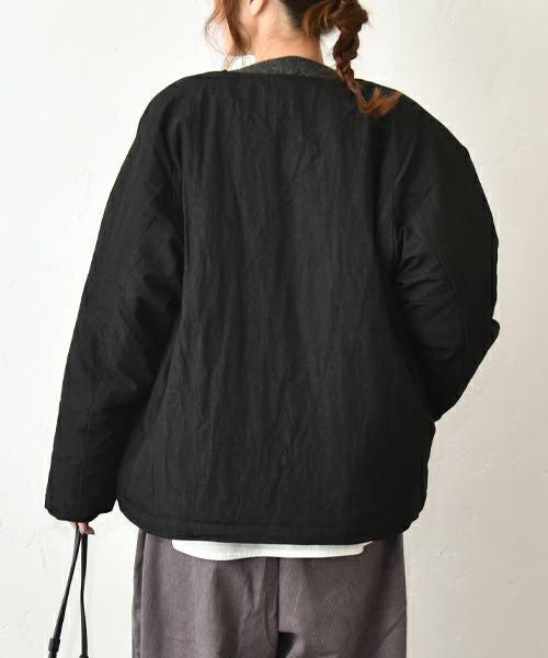 hagumu｜中綿ノーカラーブルゾン [[C-757]][C]