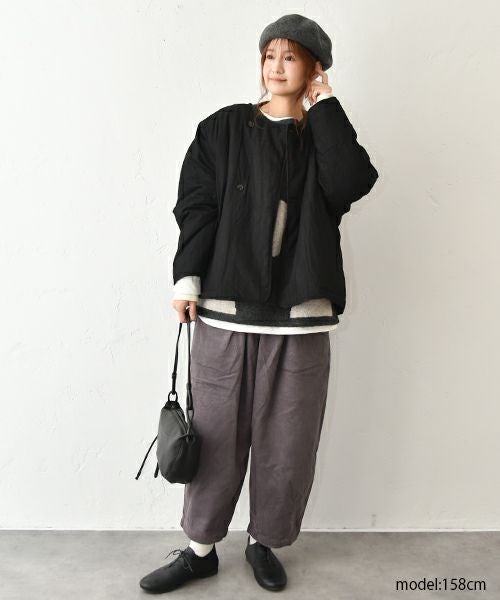 hagumu｜中綿ノーカラーブルゾン [[C-757]][C]