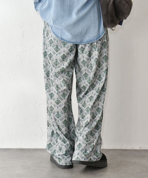 HUMS｜ダマスク柄細コールストレートパンツ [[C-5108]][C]