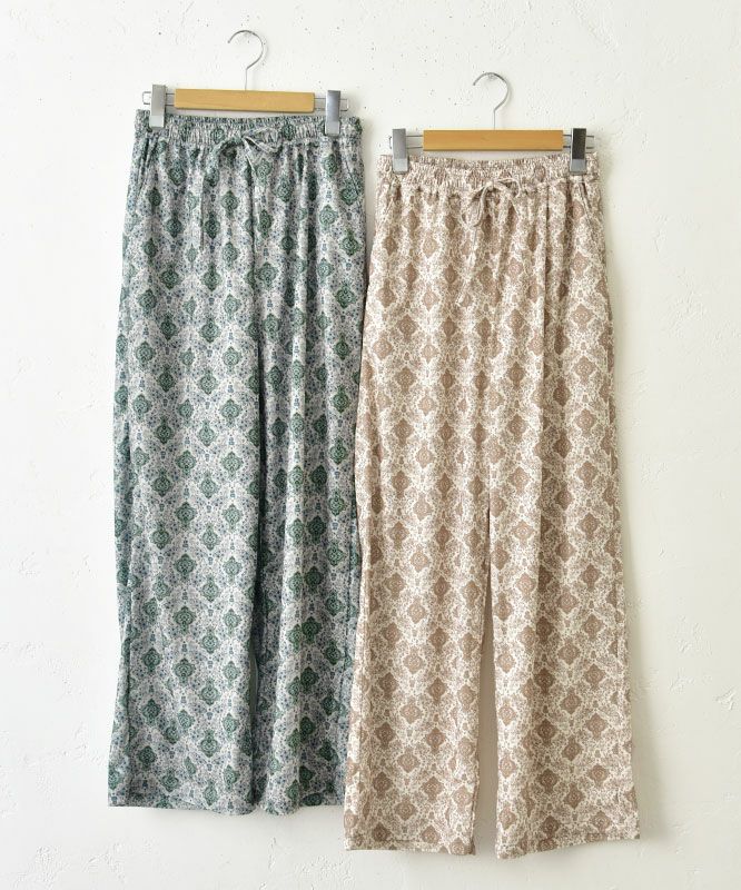 HUMS｜ダマスク柄細コールストレートパンツ [[C-5108]][C]