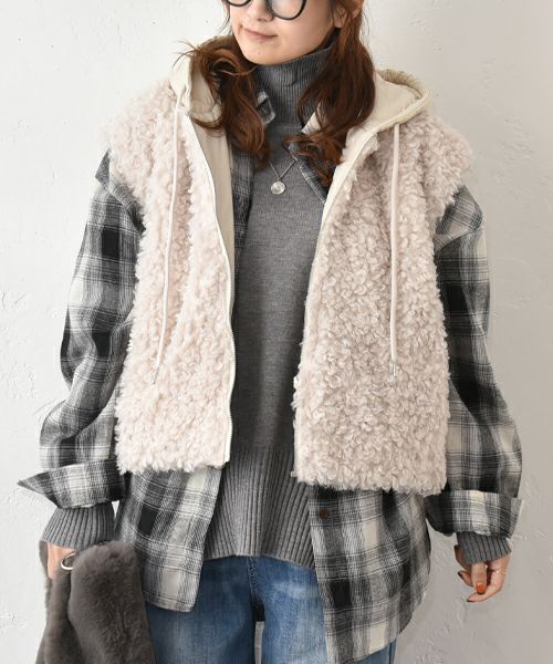 HUMS｜ボアショートベスト [[8004526]][C]