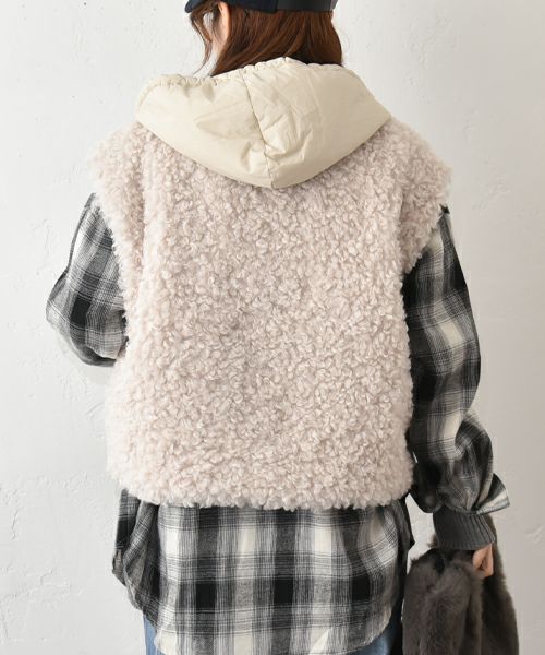 HUMS｜ボアショートベスト [[8004526]][C]