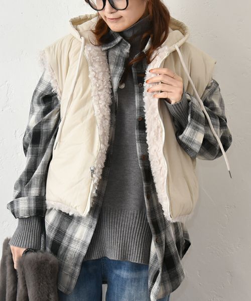 HUMS｜ボアショートベスト [[8004526]][C]