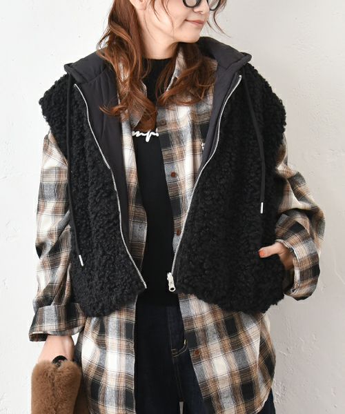 HUMS｜ボアショートベスト [[8004526]][C]