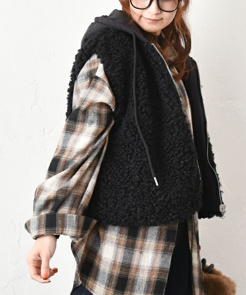 HUMS｜ボアショートベスト [[8004526]][C]