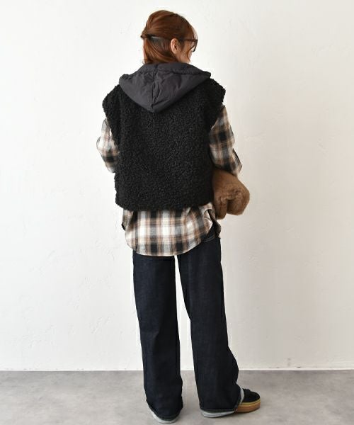 HUMS｜ボアショートベスト [[8004526]][C]