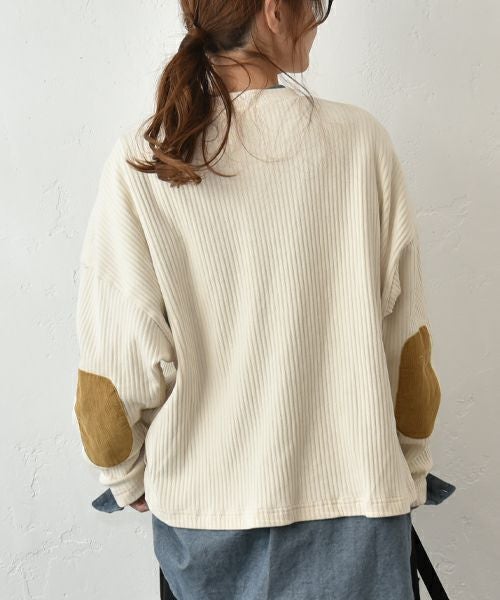 Our.｜エルボパッチ付きリブカットソー [[131336H]][C]