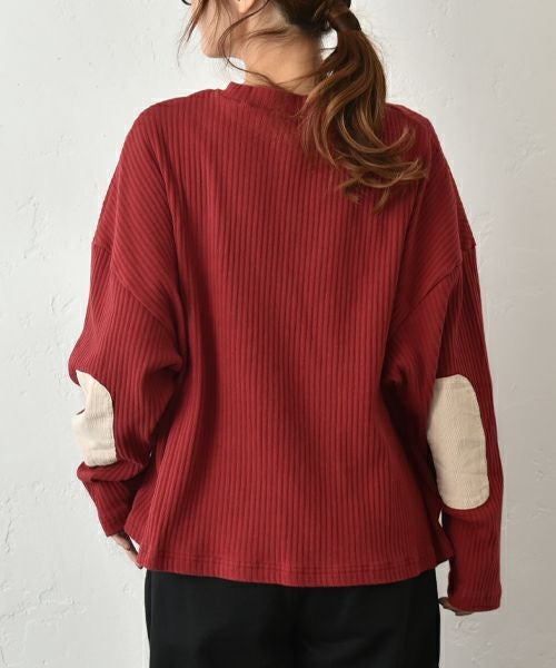 Our.｜エルボパッチ付きリブカットソー [[131336H]][C]