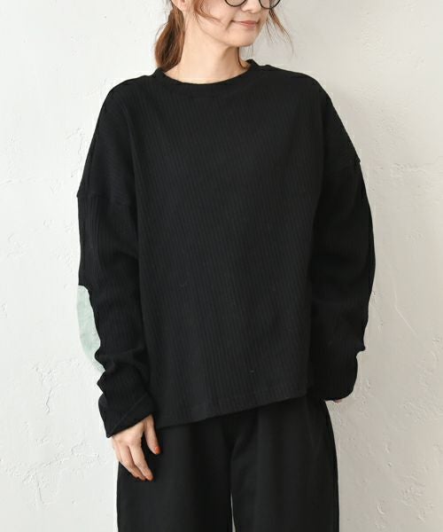 Our.｜エルボパッチ付きリブカットソー [[131336H]][C]
