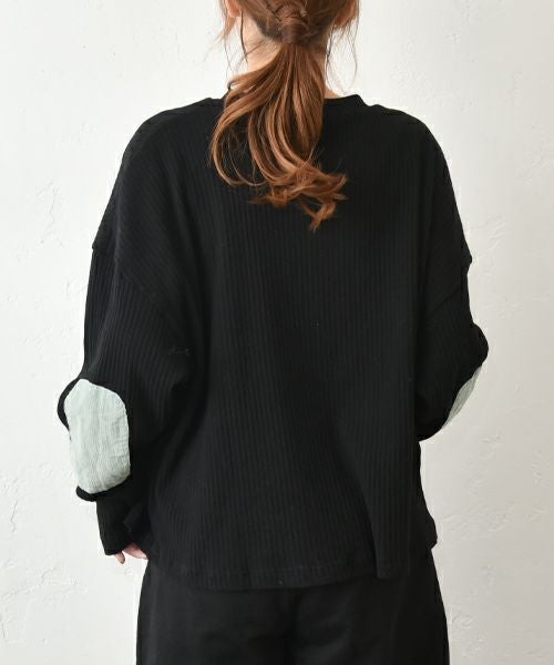 Our.｜エルボパッチ付きリブカットソー [[131336H]][C]