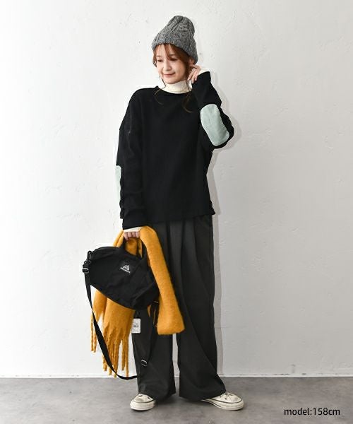 Our.｜エルボパッチ付きリブカットソー [[131336H]][C]