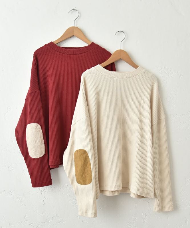 Our.｜Ｌボパッチ付きリブカットソー [[131336H]][C]