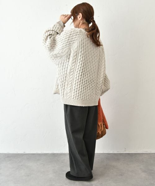 Our.｜ケーブル編みざっくりニットプルオーバー [[MT-0483]][C]