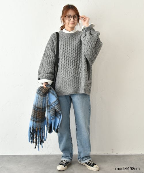 Our.｜ケーブル編みざっくりニットプルオーバー [[MT-0483]][C]