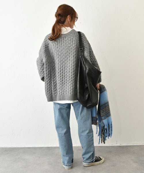 Our.｜ケーブル編みざっくりニットプルオーバー [[MT-0483]][C]