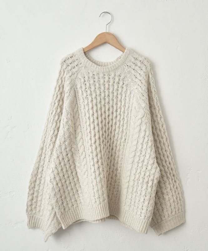 Our.｜ケーブル編みざっくりニットプルオーバー [[MT-0483]][C]