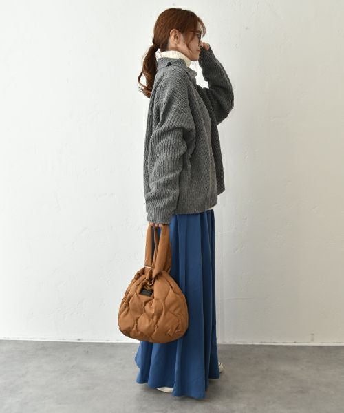 Our.｜ハーフジップリブ編みニットプルオーバー [[MT-0492]][C]