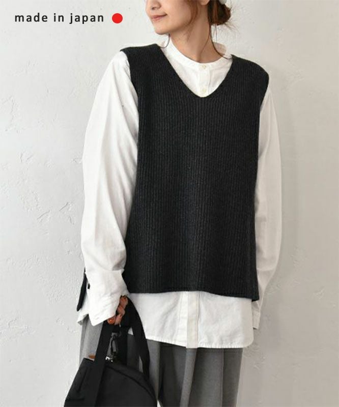 her.｜リブ編み　サイドスリットベスト [[MA-36224]][C]